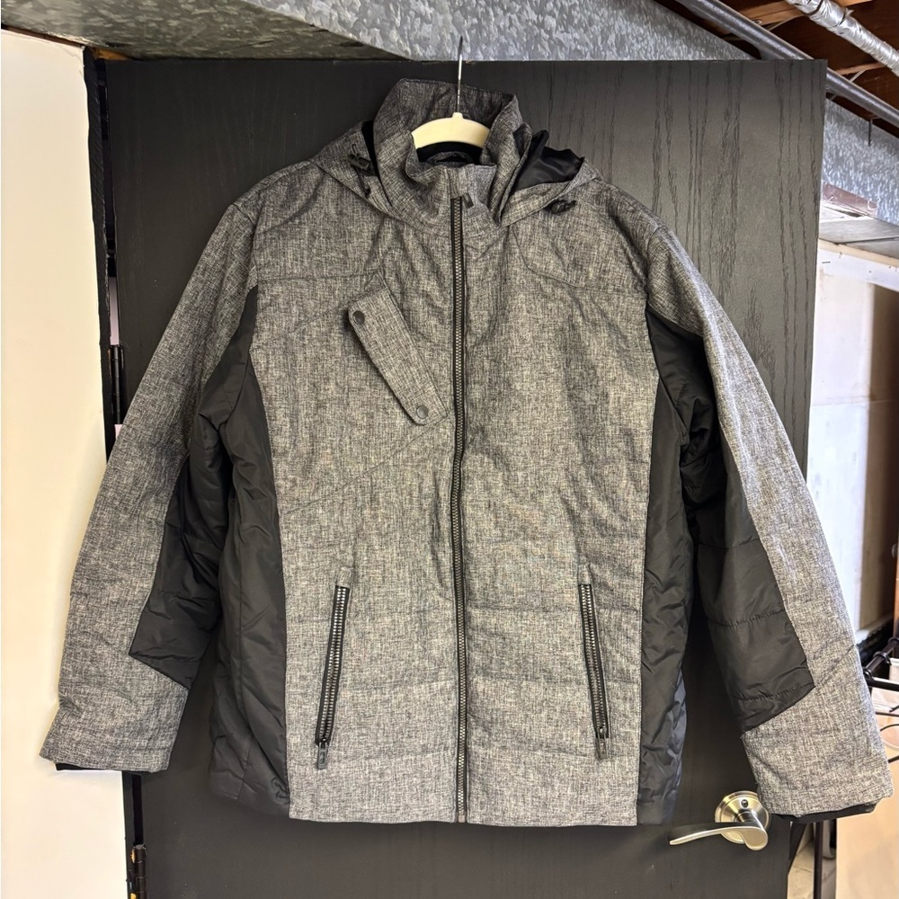 Gray and Black Winter Coat/Jacket with Hood